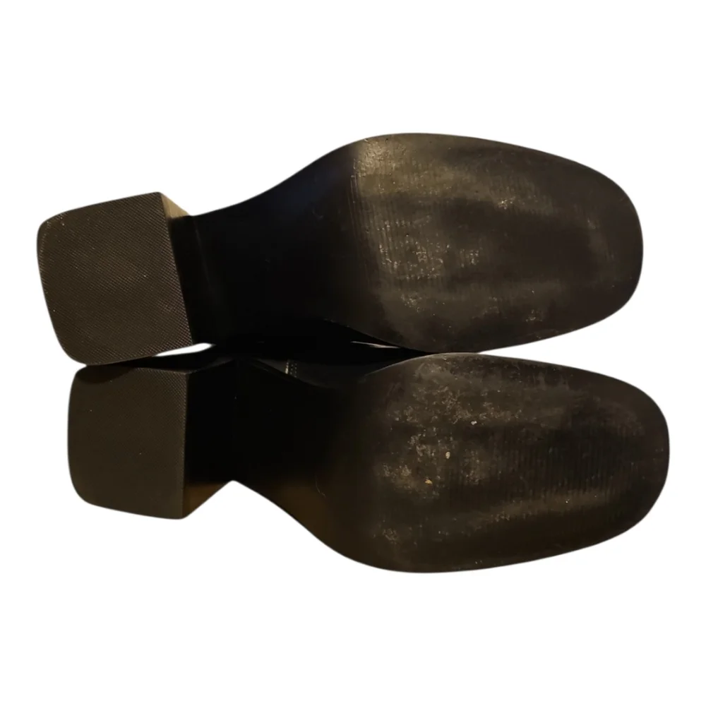 Steve Madden ARGENT Leather Upper 3” Block Heel Boot Size 7 Black (Read Listing) - Picture 5 of 9